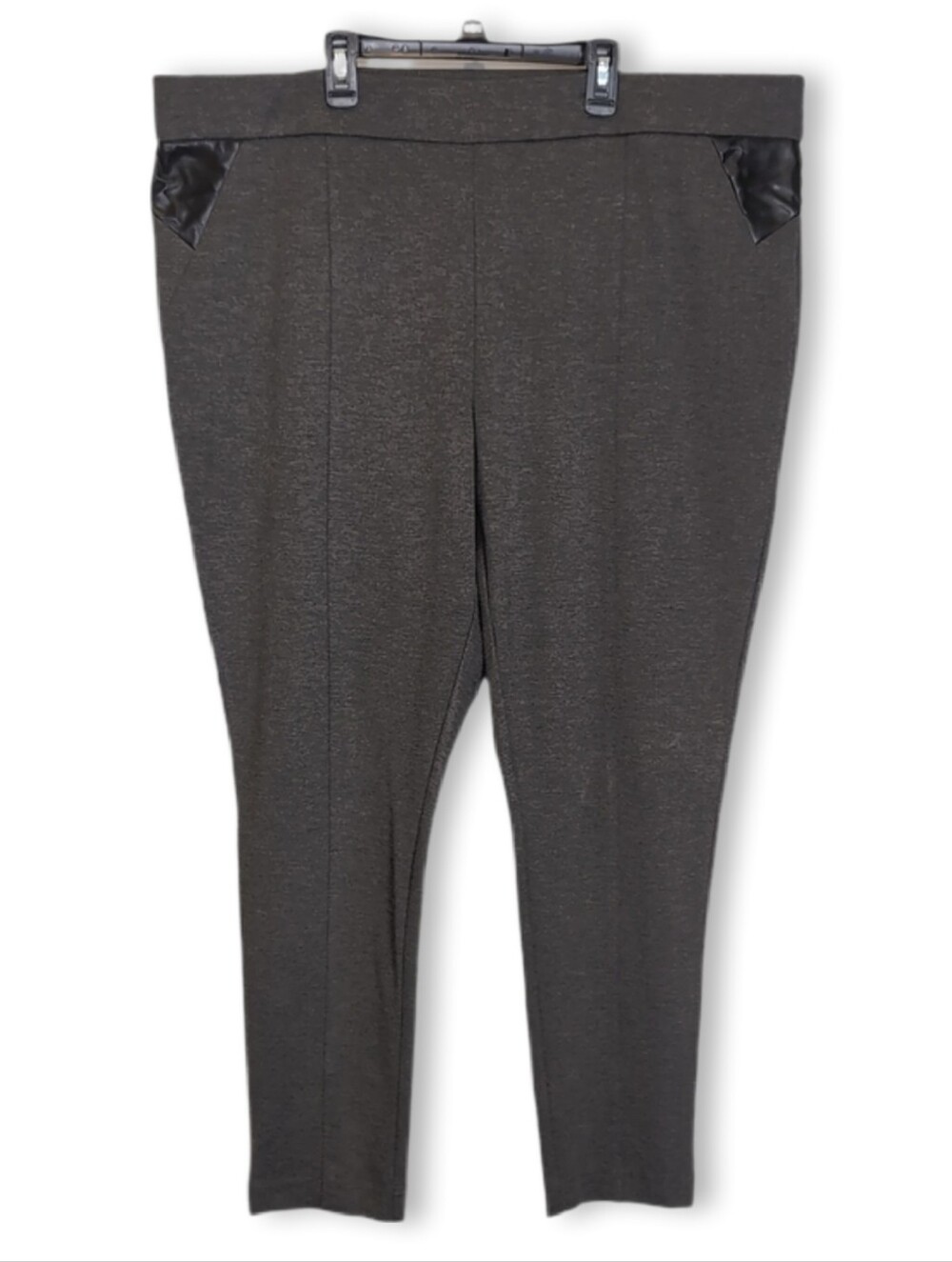 Michel Studio Taylor Grey Ponte Skinny Pull On Pants Womens Plus Size 24 Career